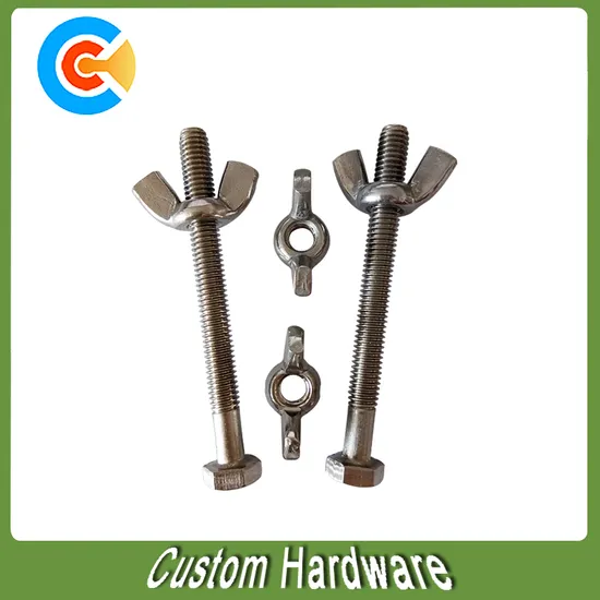 Stainless Steel Hex Head Screws with Wing Nuts - Corrosion-Resistant Fastening Kit for Outdoor Applications